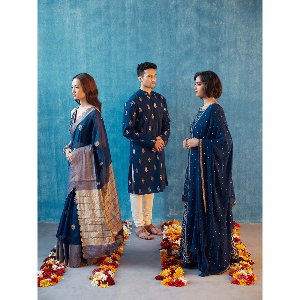 Label Earthen Lakshmi Deepthi Kurta with Sharara & Dupatta (Set of 3)