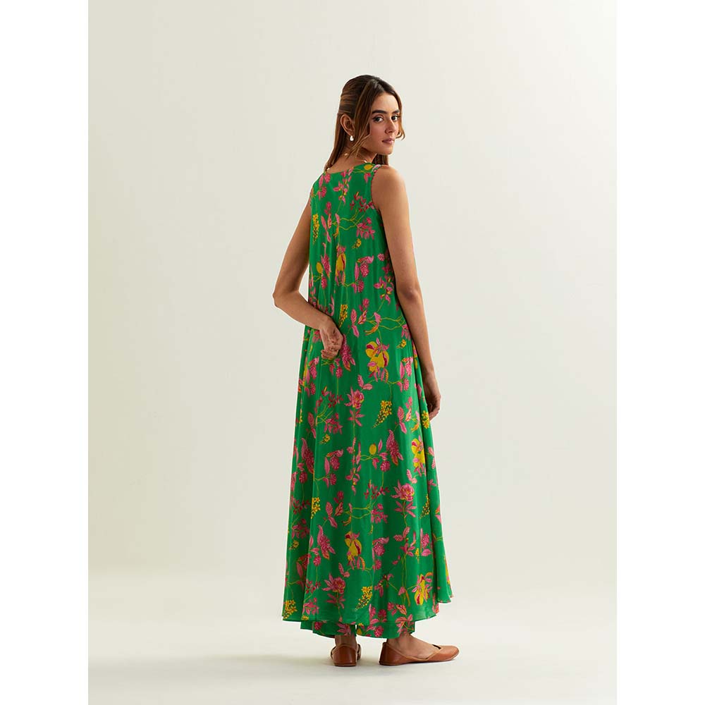 Label Earthen Green Oba Kurta with Pant (Set of 2)