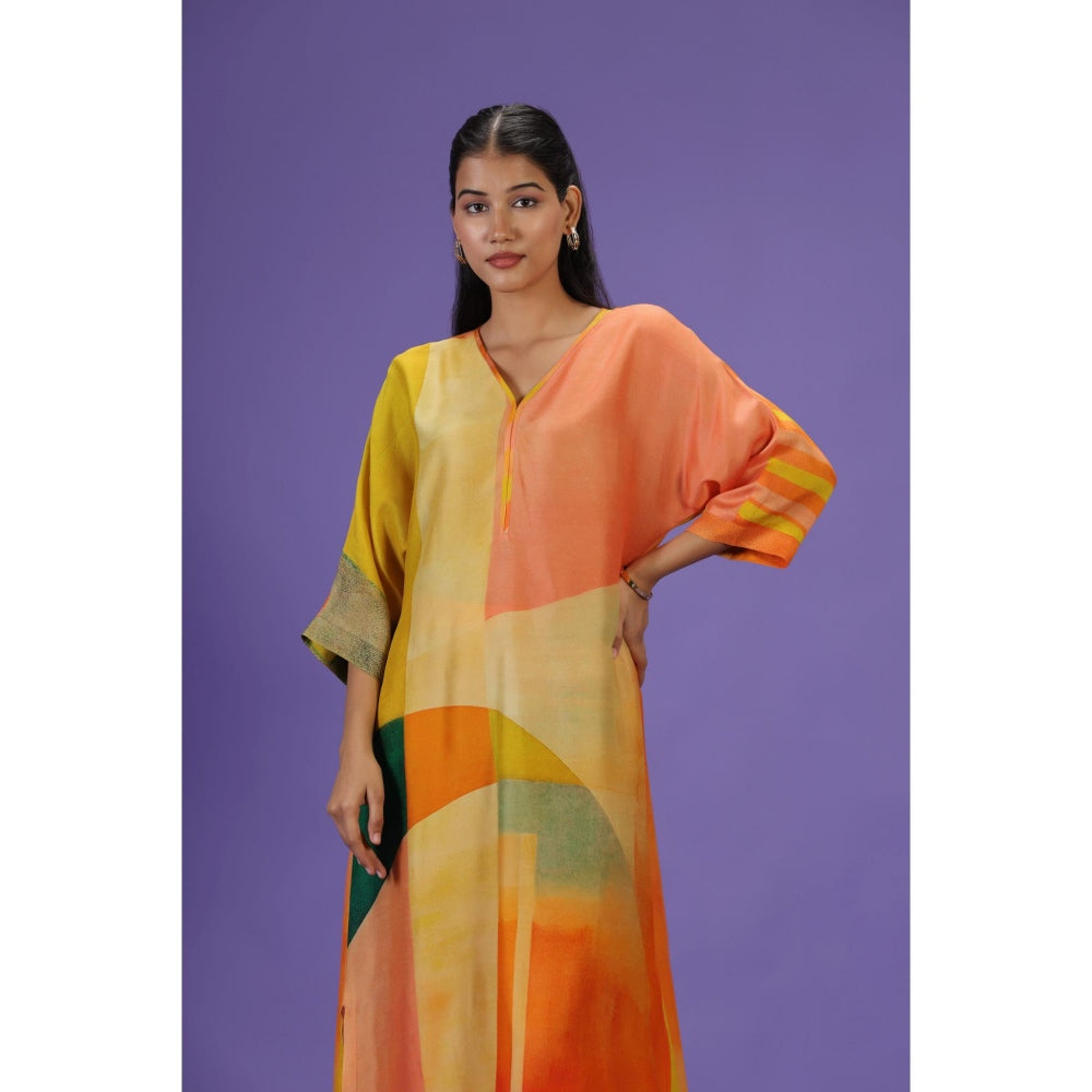Label Radini Sunkissed Aura Long Kurta with Pant - Multi-Color