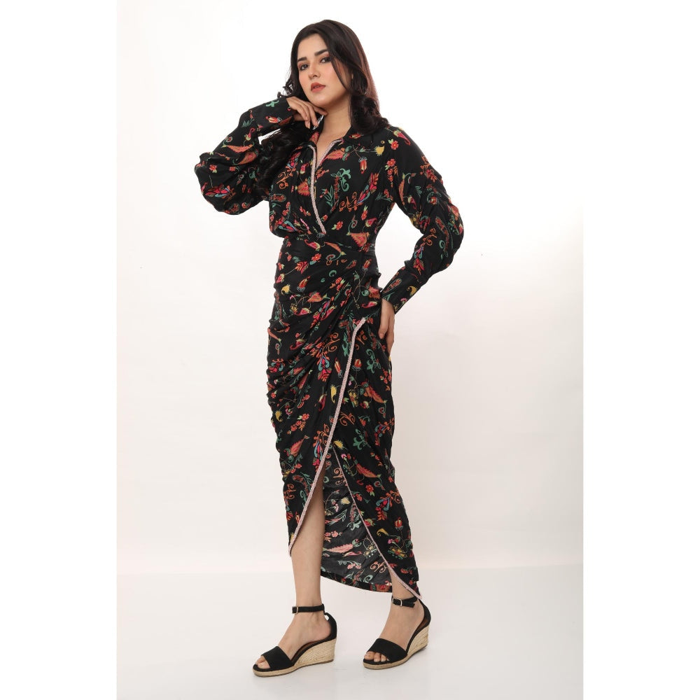 LABEL NIYAMI Black Layla Midi Dress