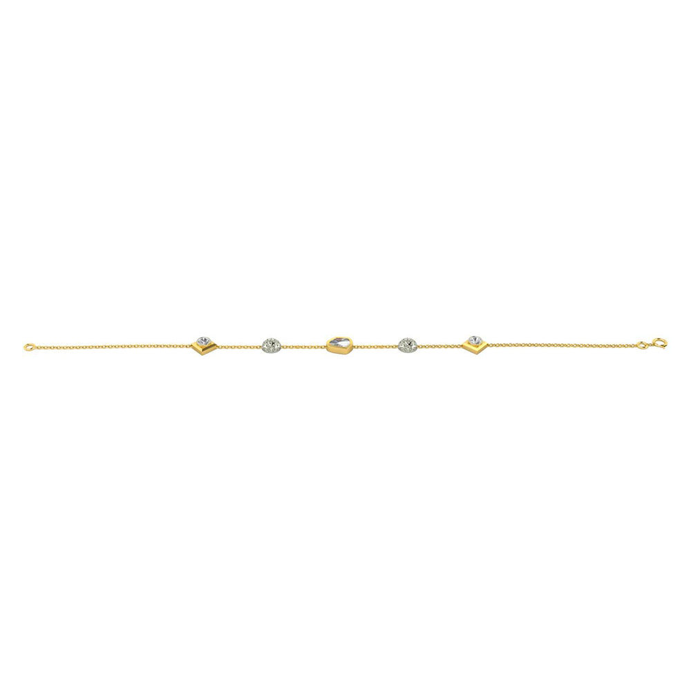La marque-M White Polki Diamond Chain Bracelet