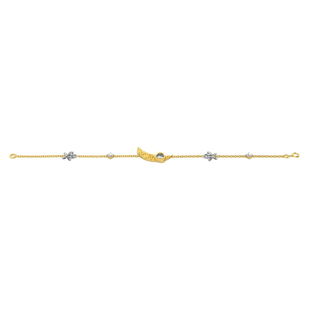 La marque-M White Polki On Moon Diamond Bracelet