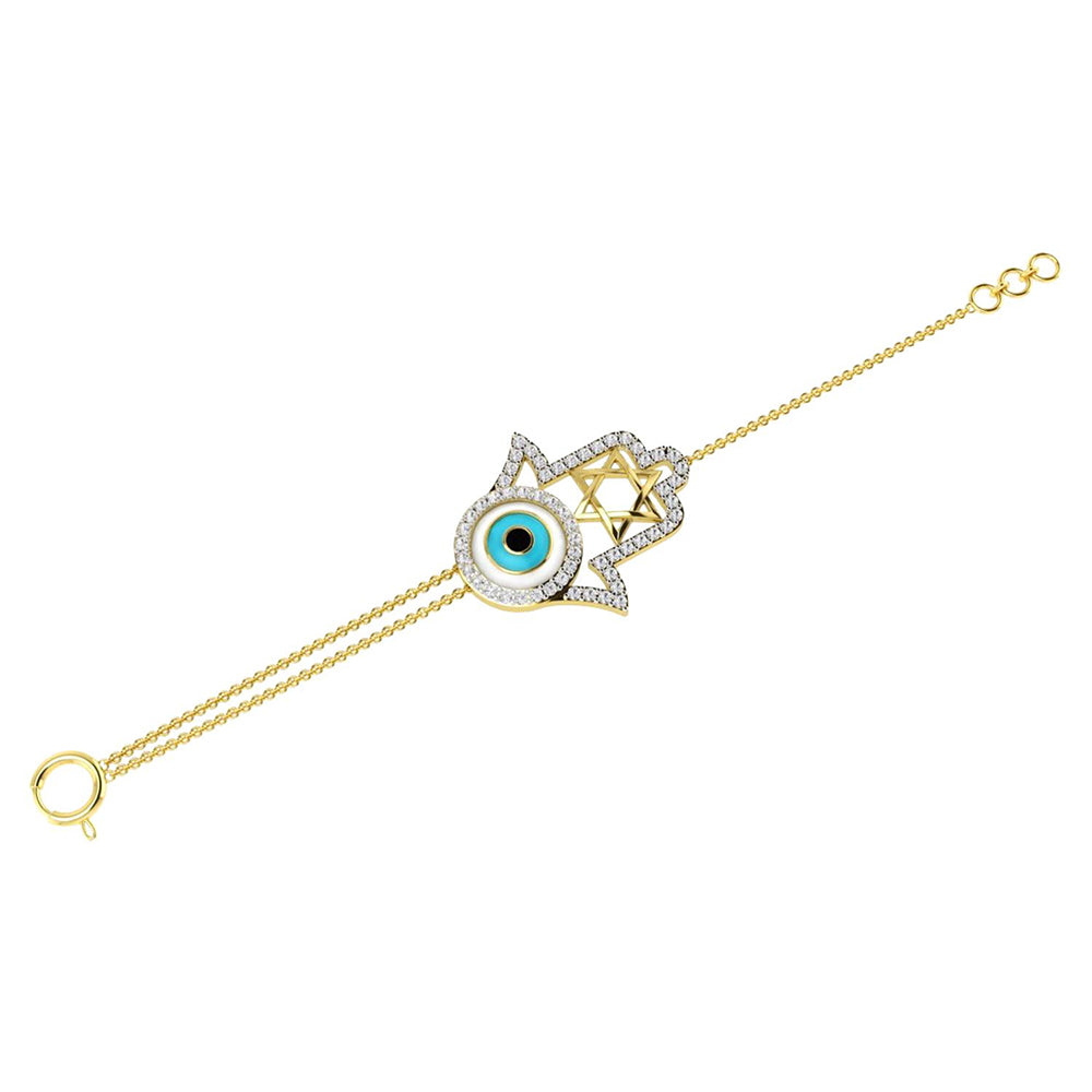 La marque-M Blue Hamsa and Evil Eye Bracelet