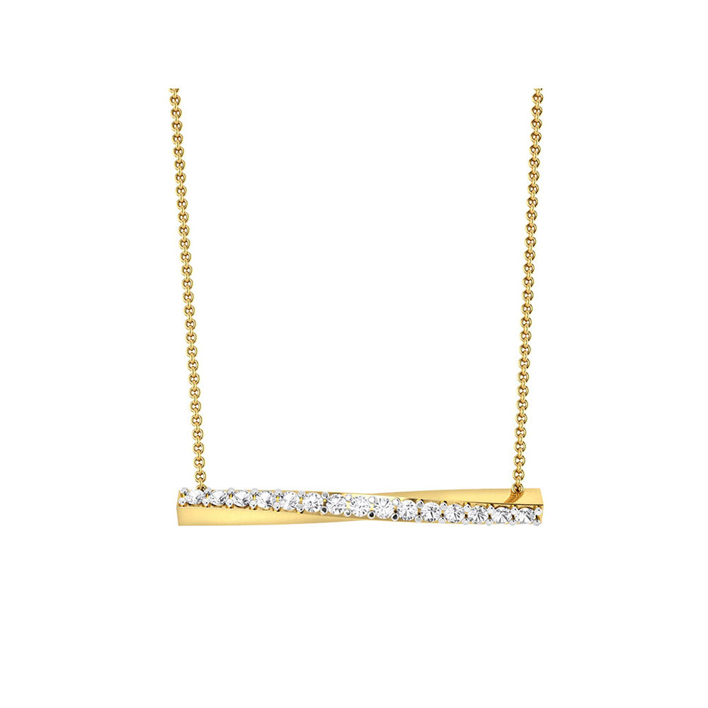 La marque-M White Twisted Twig Diamond Necklace