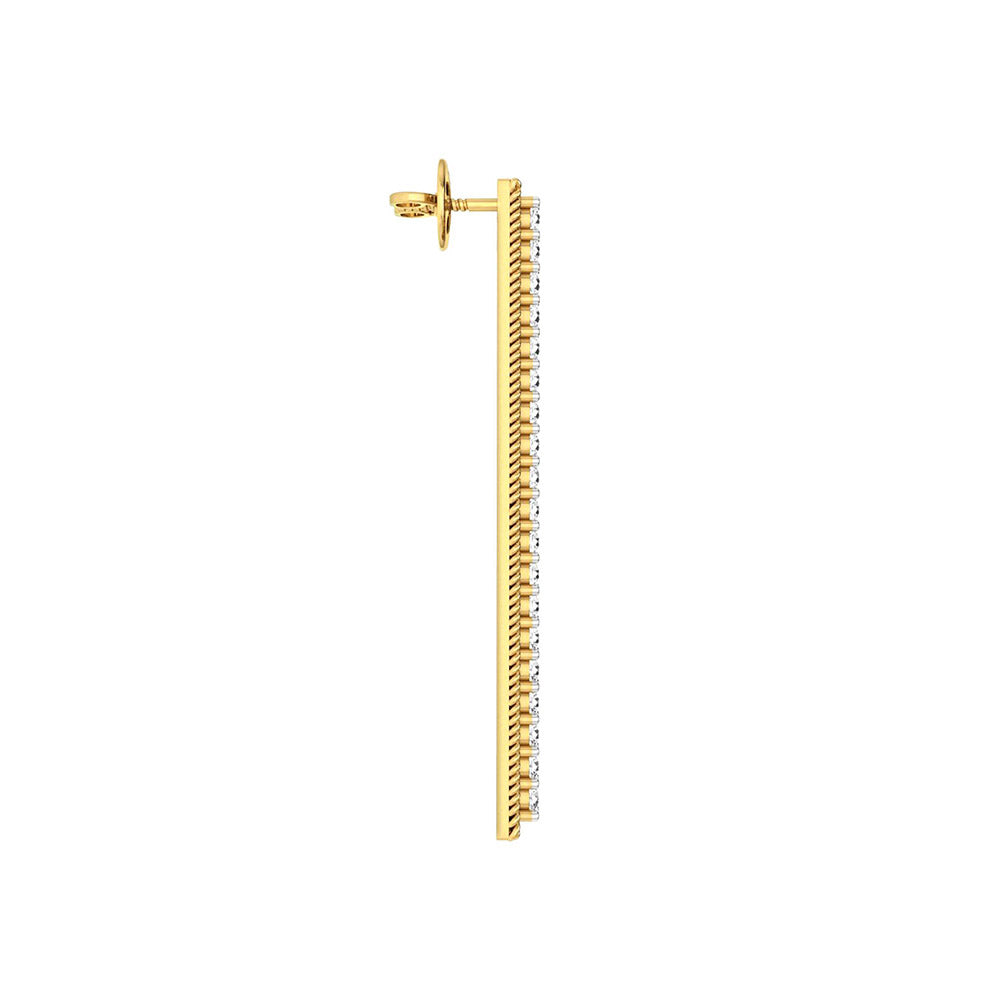 La marque-M White Twig Of Diamond Earrings