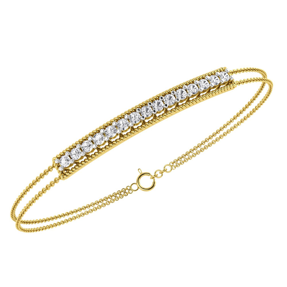 La marque-M White Diamond Bar Wrap Bracelet