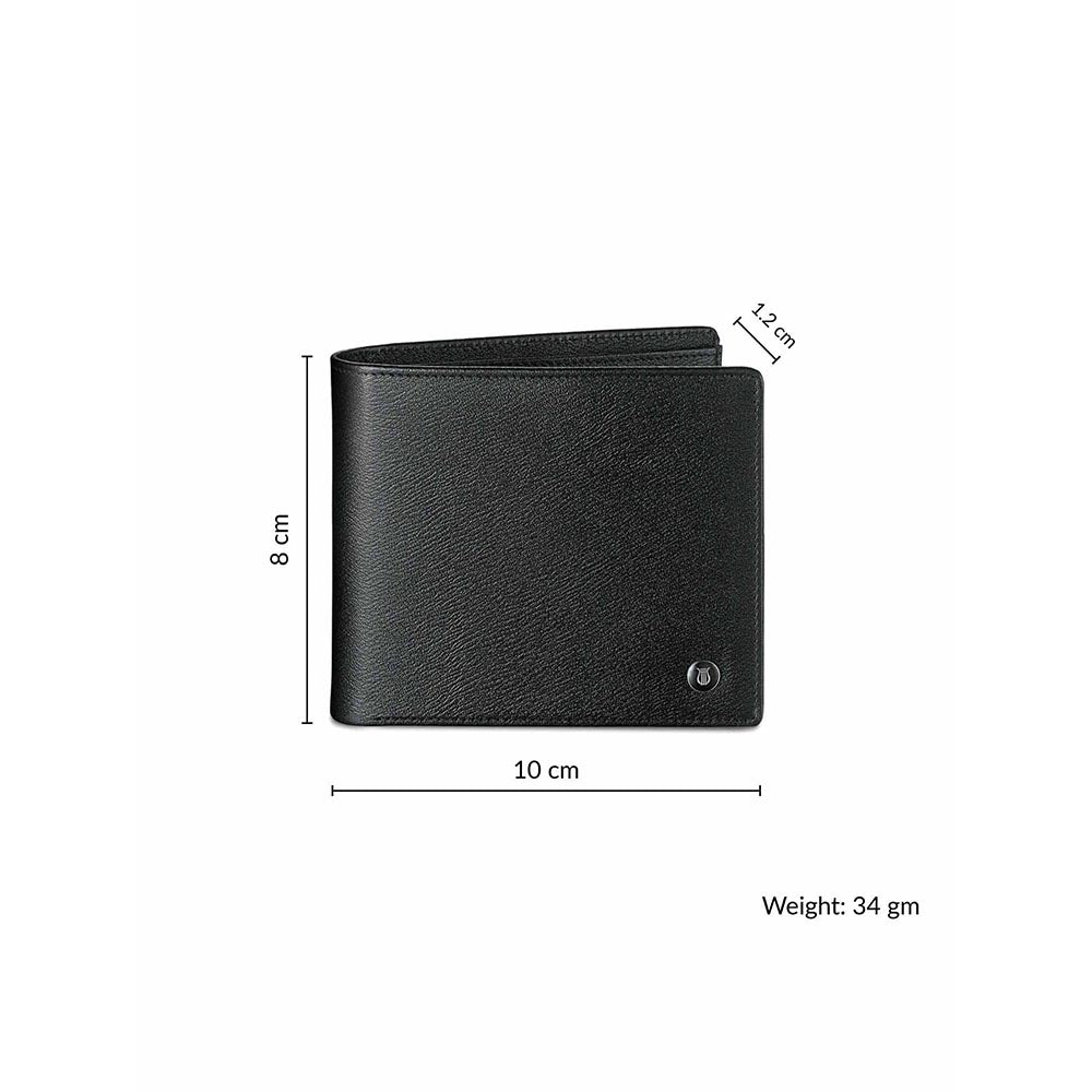 Lapis Bard Belgravia Bifold Coin Pouch Wallet With Additional Card Sleeve With RFID - Black