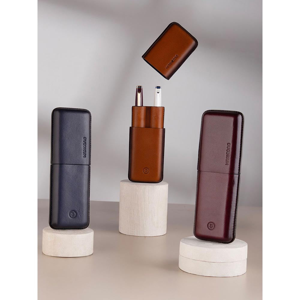 Lapis Bard Ducorium Moulded Pen Case Brown