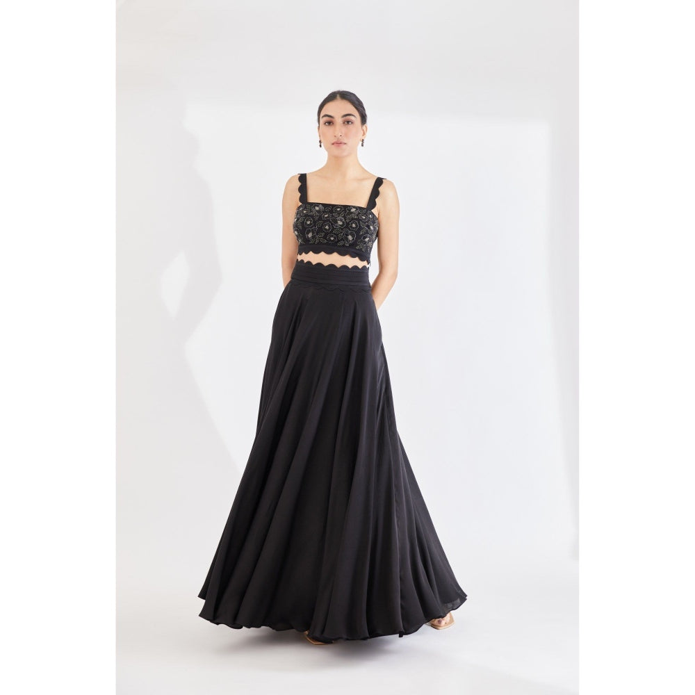 Lavanya Ahuja Midnight Cloudland Lehenga & Blouse with Dupatta (Set of 3)
