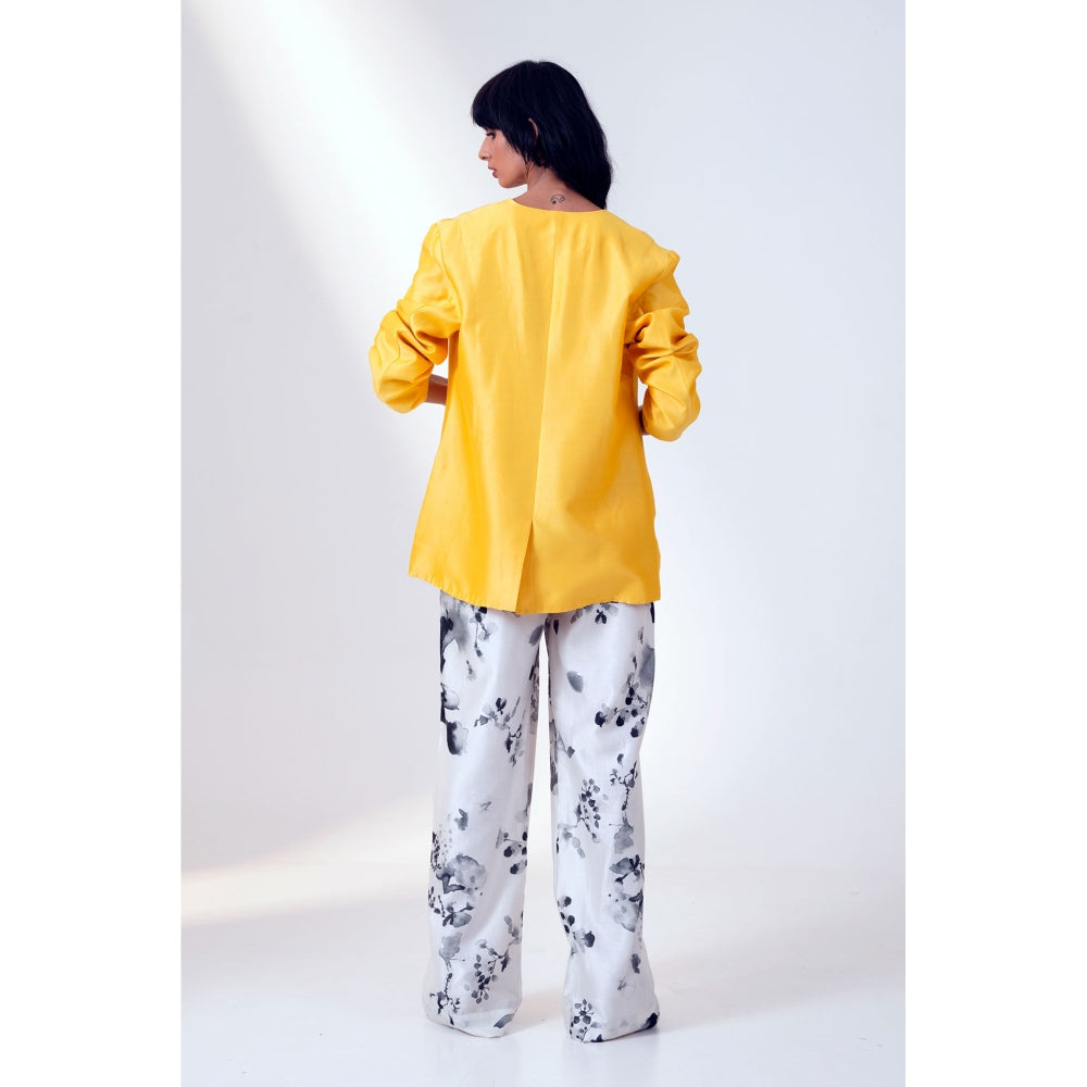 MADDER MUCH Luz Printed Blazer with Top Flared Pant (Set of 3)