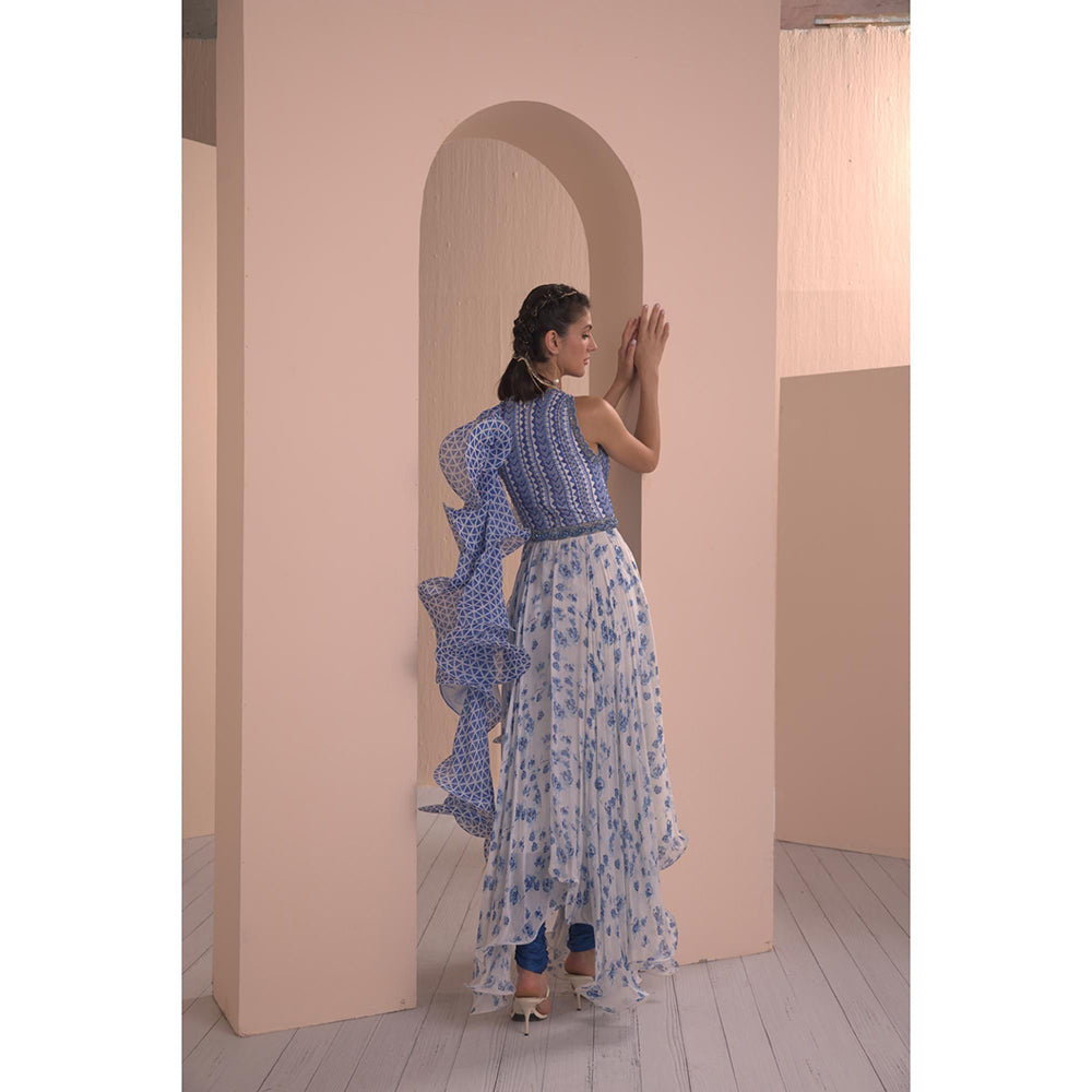 MANDIRA WIRK Kurta and Churidar with Cascade Dupatta (Set of 3)