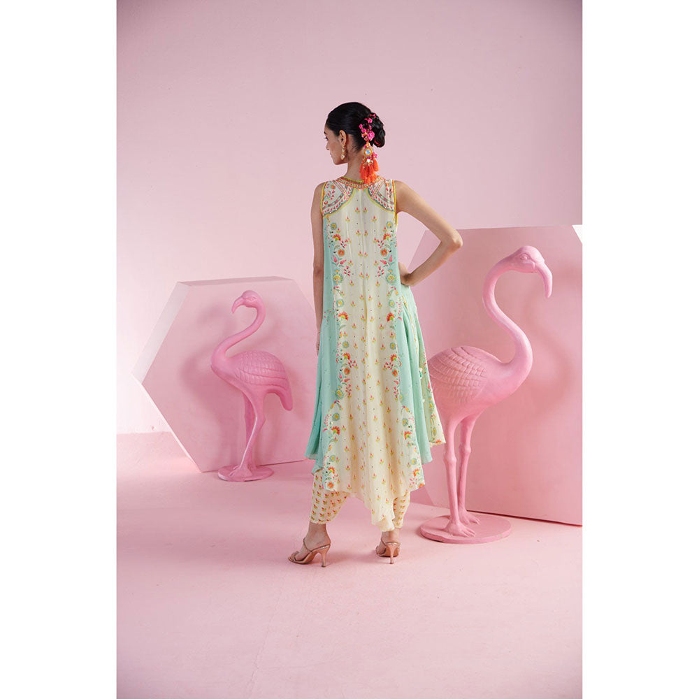 MANDIRA WIRK Women'S Rayhan Floral Kurta with Dhoti (Set of 2)