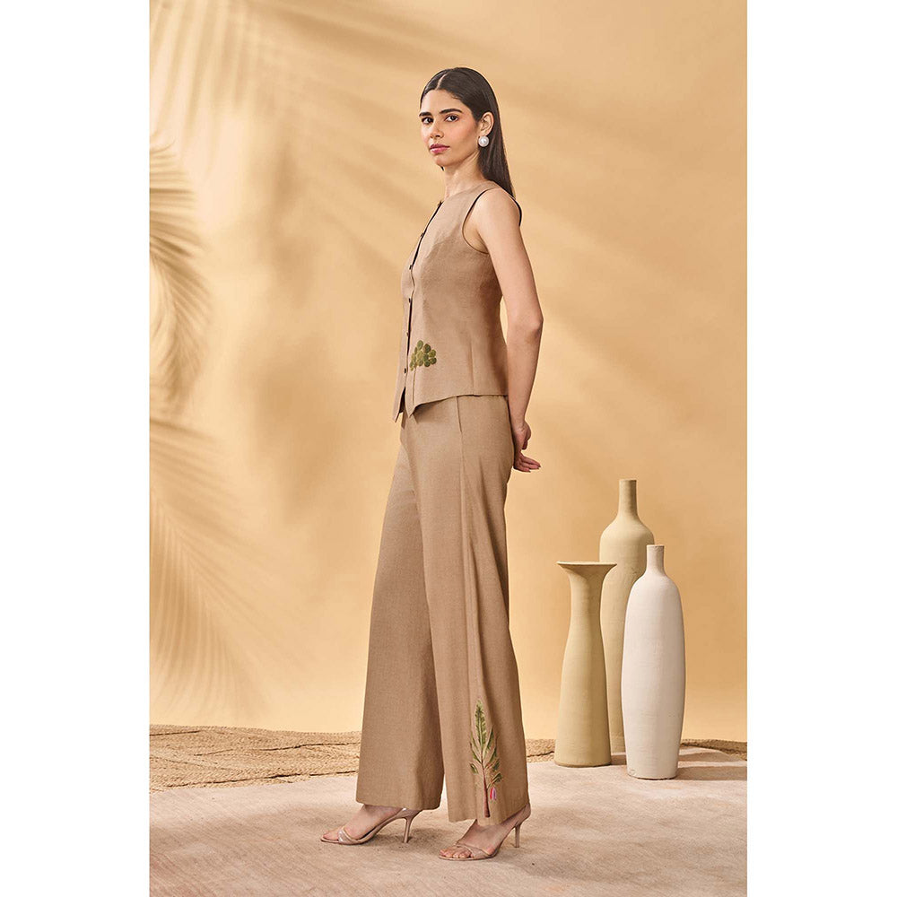 Masaba Beige Trellis Palm Coord (Set of 2)