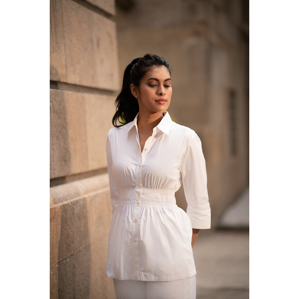 MEHAK MURPANA White Solid Co Ord (Set of 2)