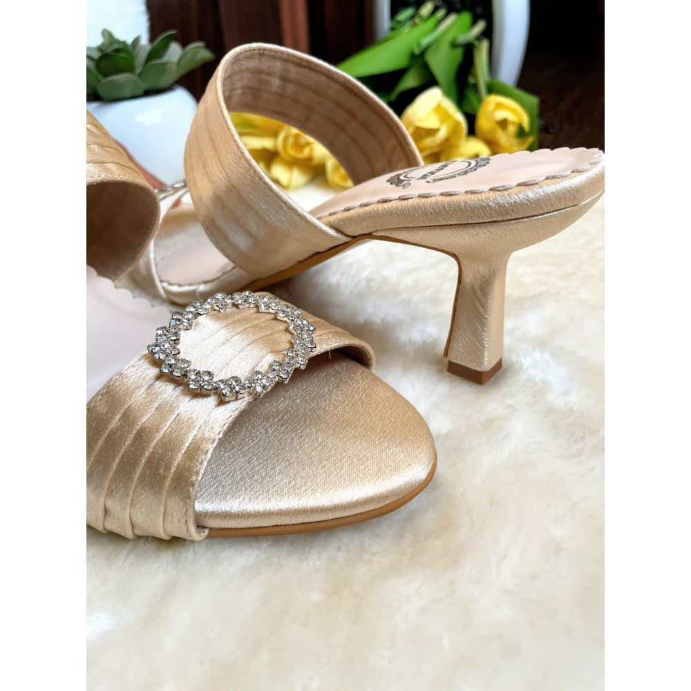 Modanta Gold Satin Heels