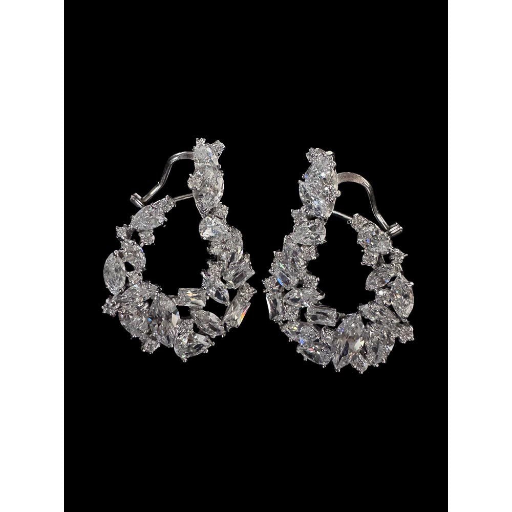 Mon Tresor White Diamond Cluster Celeste Earrings