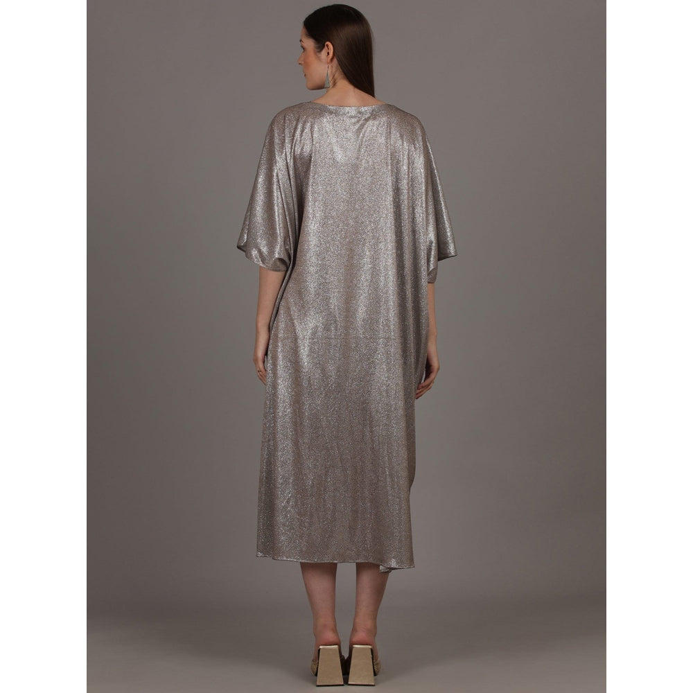 NAMAH BY PARUL MONGIA Mouse Grey Shimmer Kaftan Dress