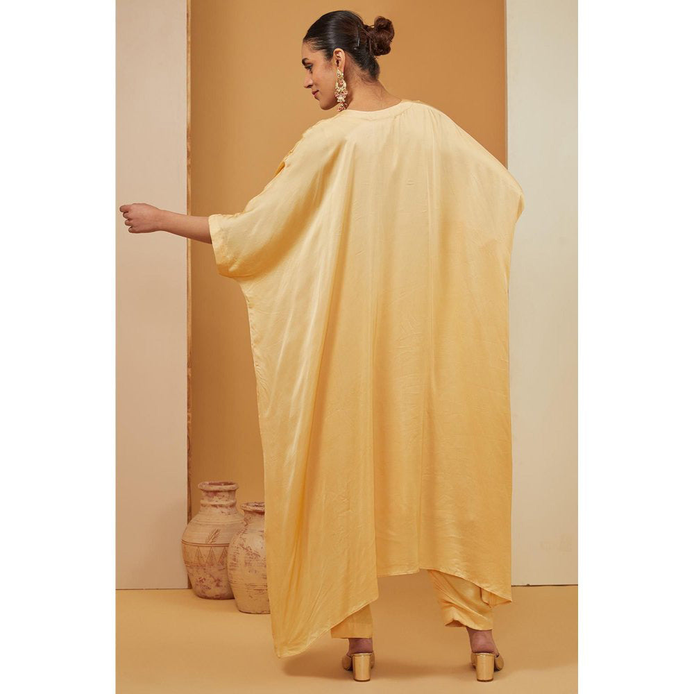 Neha Khullar Yellow Kaftan with Pant (Set of 2)