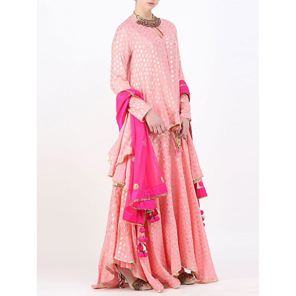 Nikasha Rani Pink With Beautiful shrug and Palazzo - Set of 3