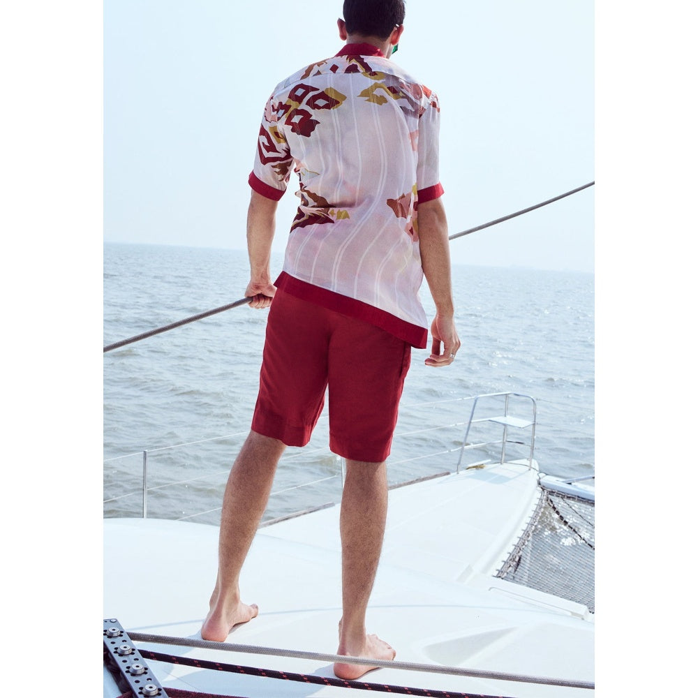 Nirmooha Rust Patola Printed Short Sleeves Shirt