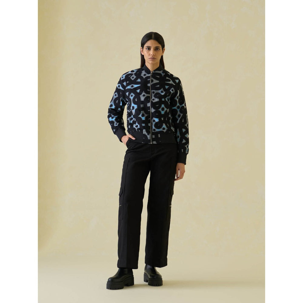 No Grey Area Kolam Jaquard Bomber Jacket