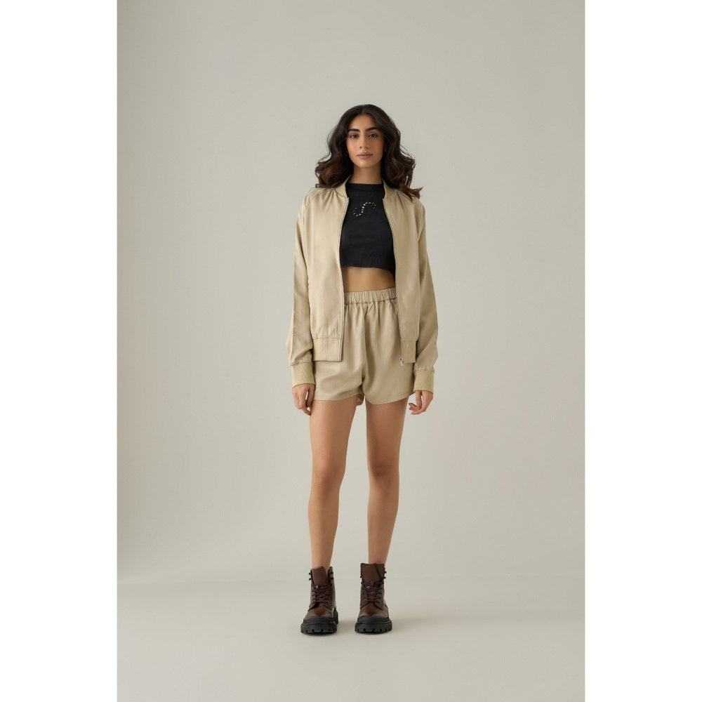 No Grey Area Beige Shorts