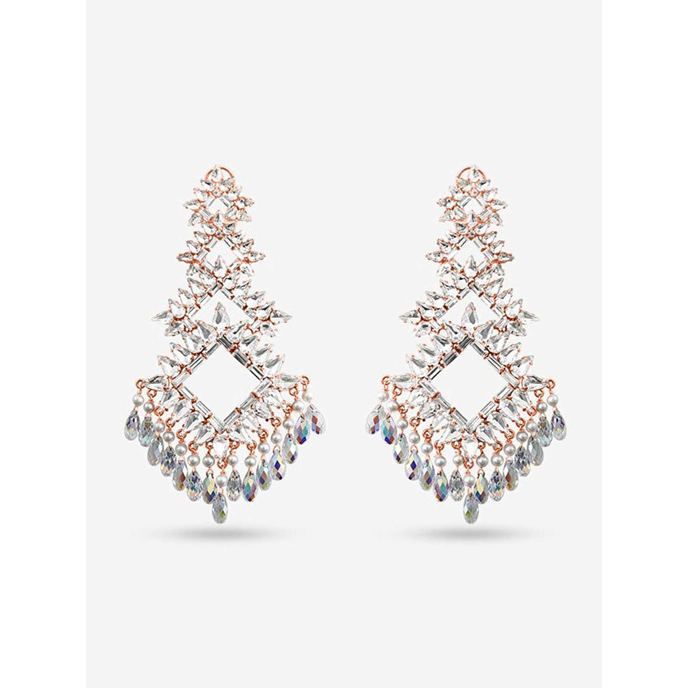 Prerto Rose Gold Icy Glass Earrings