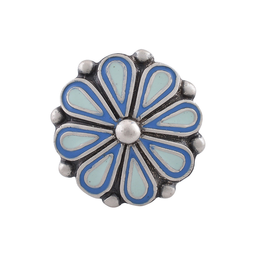 Tribe Amrapali Blue Enamel Chandrika Flower Ring