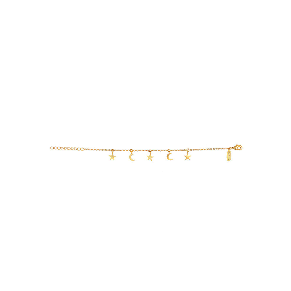 Zariin Gold Midnight Magic Gold Plated Star Celestial Moon Bracelet