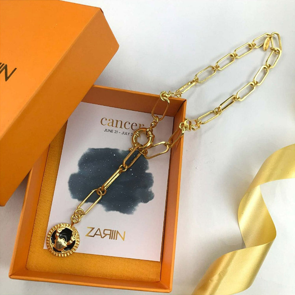 Zariin Gold Soul of the Crab Cancer Zodiac Necklace