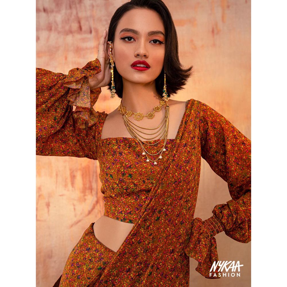 Suhani Pittie Gold Multi Chain Necklace With Pearls