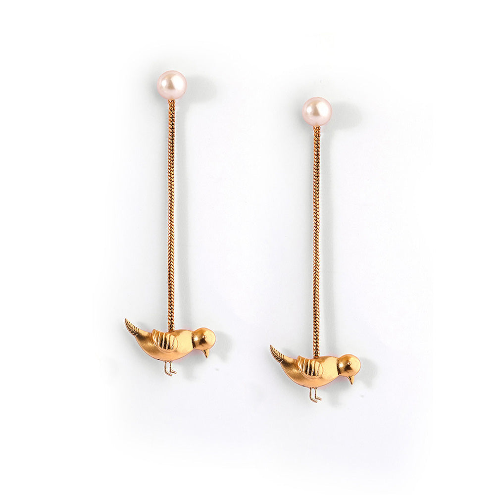 Suhani Pittie White 22k Gold Plated Earrings