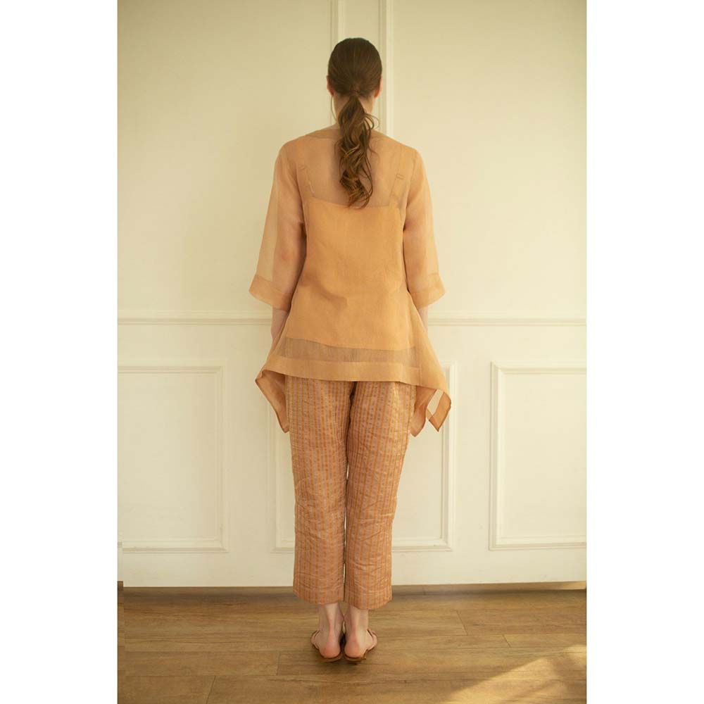 OJA Aurum Orange Tunic and Pant Co-Ord (Set of 3)