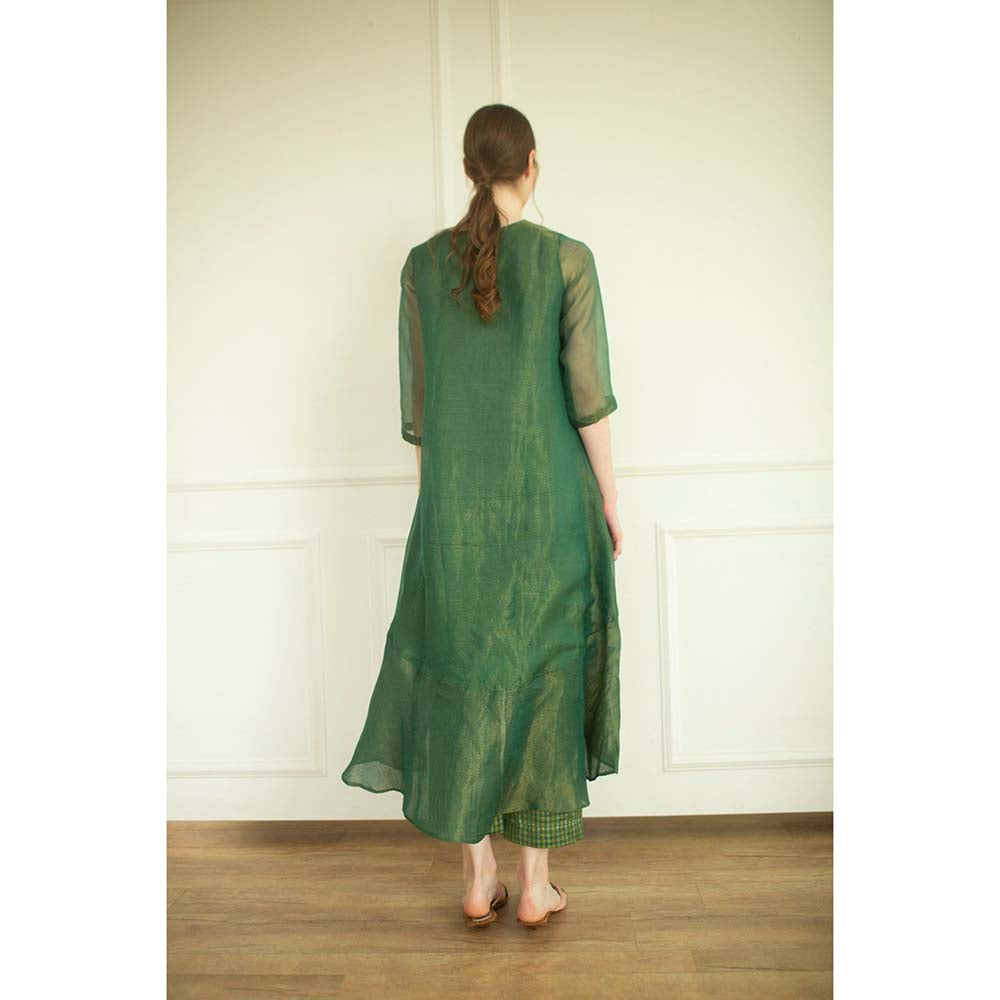OJA Aurum Plantation Green Kurta and Pant (Set of 2)