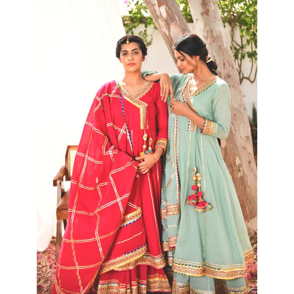OMAANA Atrangi Anarkali Set (Set of 3)