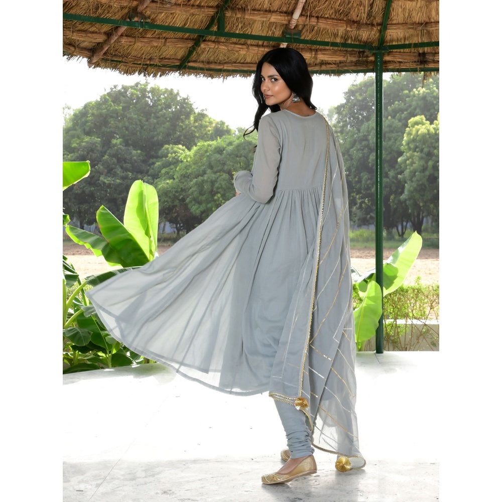OMAANA Saanjh Taani Anarkali Suit Set (Set of 3)