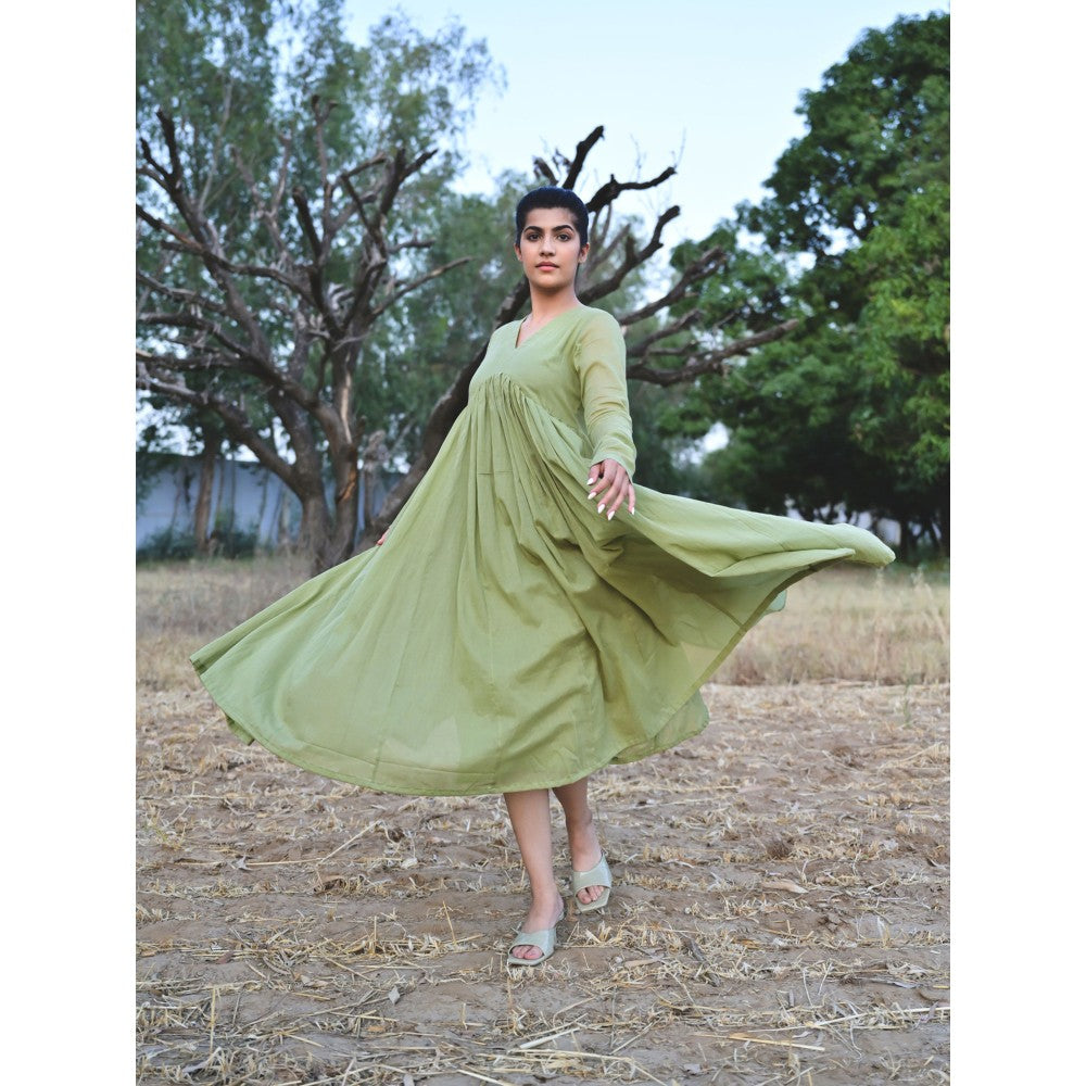 OMAANA Green Spring Days Breezy Dress