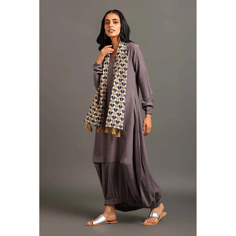 OMAANA Grey Boho Balloon Maxi Dress