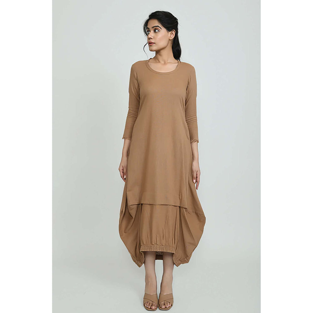 OMAANA Sand Boho Balloon Maxi Dress