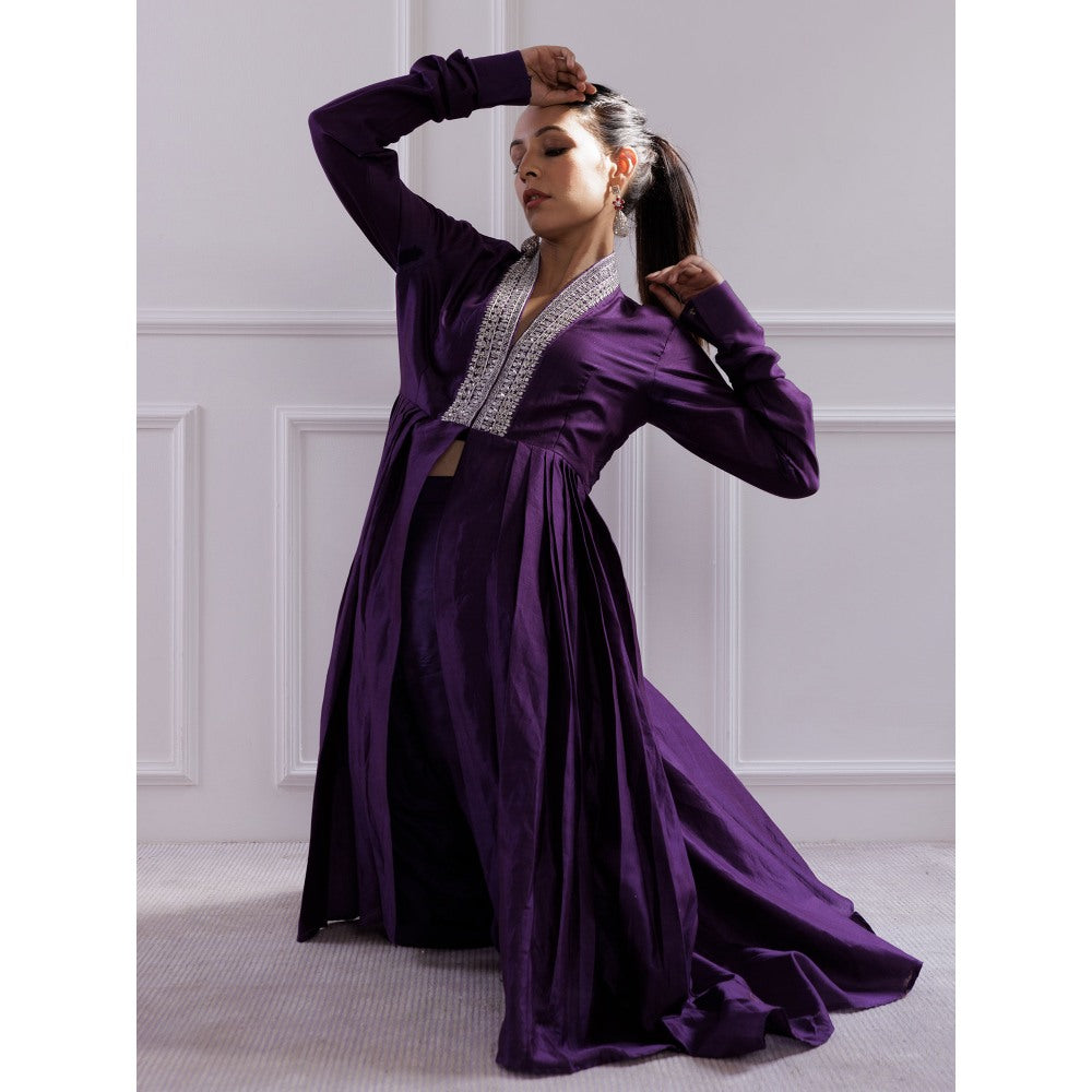 Pairaahan Faiz Kurta Purple (Set of 2)