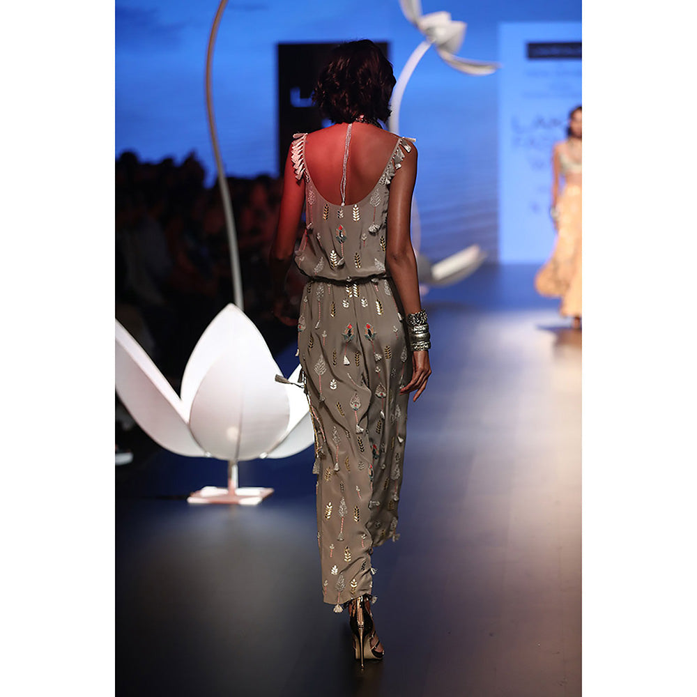 Payal Singhal Rehya Grey Embroidered Jumpsuit