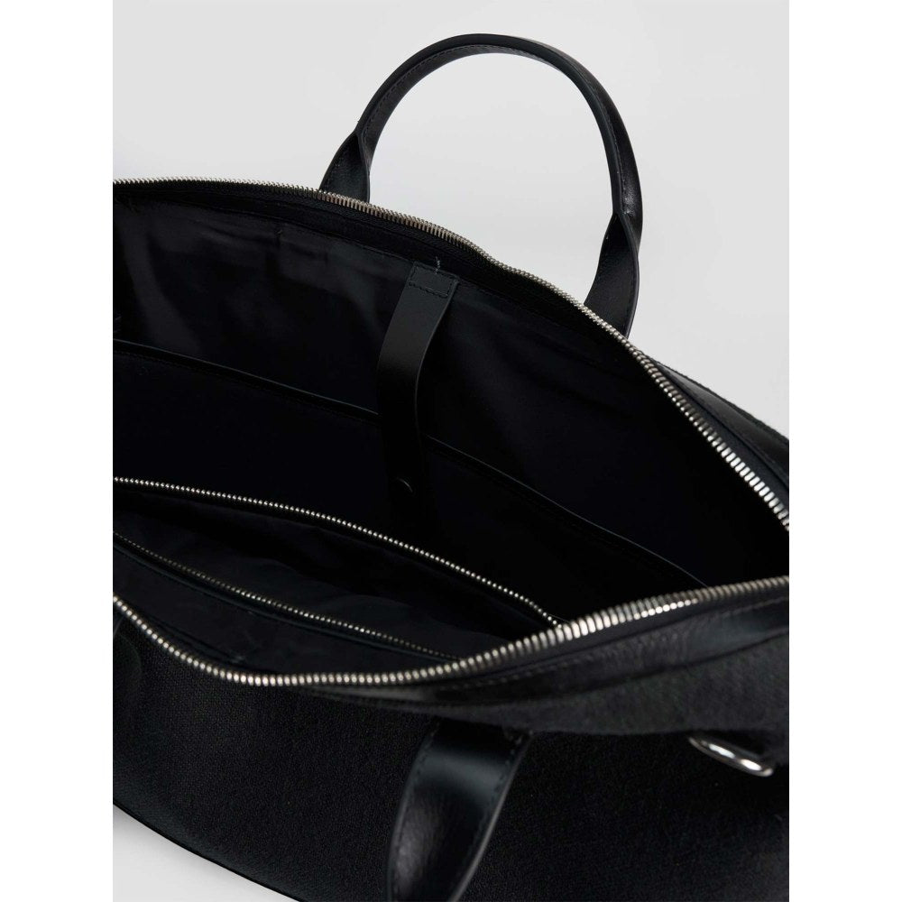 Perona Unisex Black Jared Messenger Bag with Detachable Strap