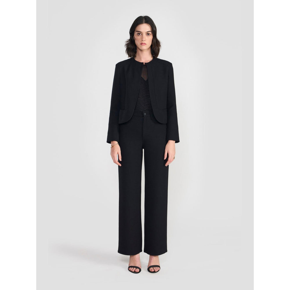 Perona Kylie Black Open Front Blazer