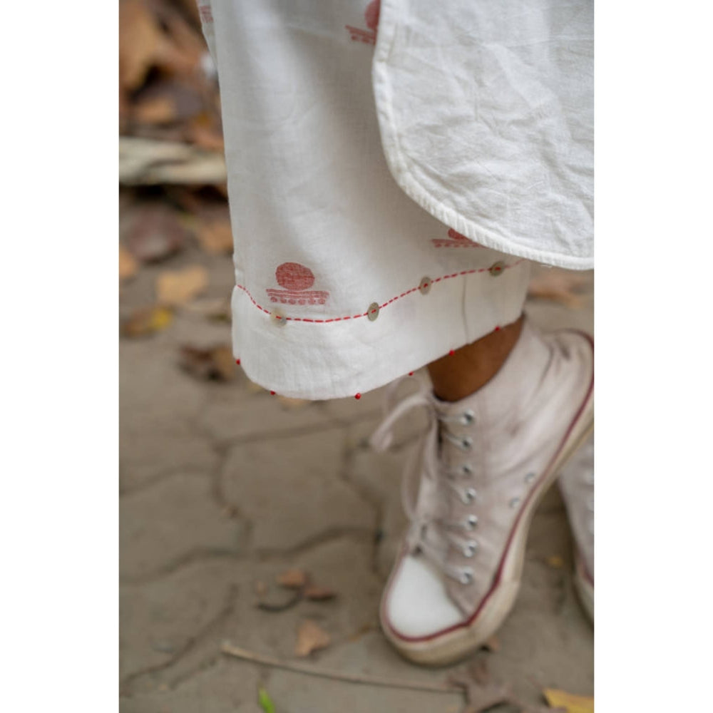 PRATHAA White Women Tunic with Pant