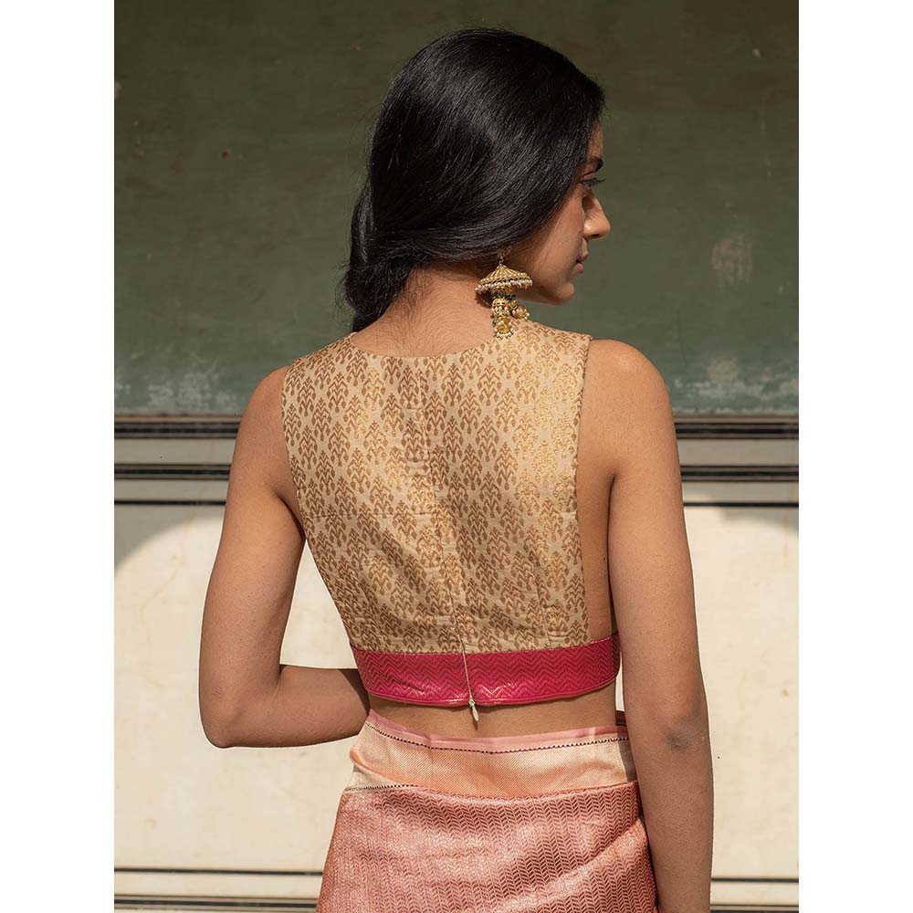 PRIYANKA RAAJIV Zane - Gold Silk Brocade Blouse