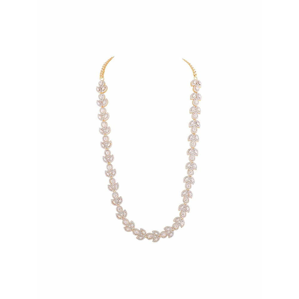 PRIHAN LUXURY White Leafy Affair Jewellery Set