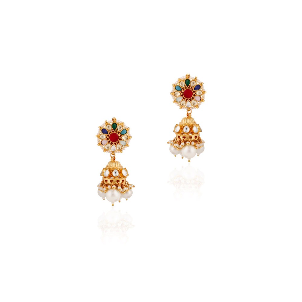 RIANA JEWELLERY Navratna Jhumka