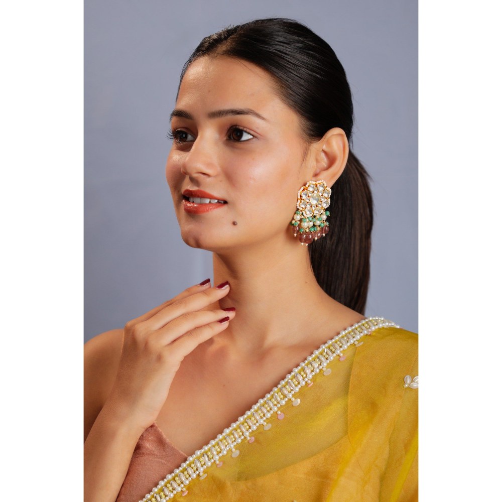 RIANA JEWELLERY Designer Gorgeous Pink Green Choker Set