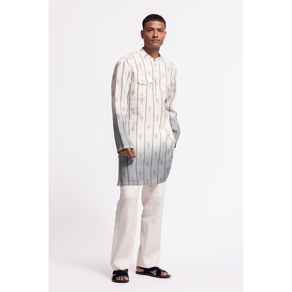 Rohit Bal Stripes Ivory Kurta