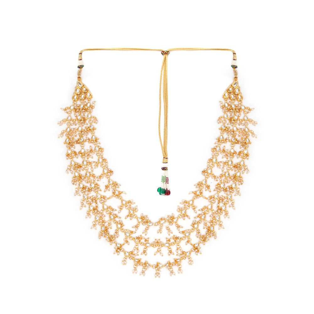Ruby Raang Studio Layered Pearl and Kundan Necklace